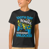 100 dagen schoolvideospelcontrollermeisje t-shirt (Voorkant)