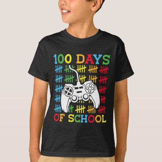 100 dagen schoolvideospellen Controller Gaming K T-shirt (Voorkant)