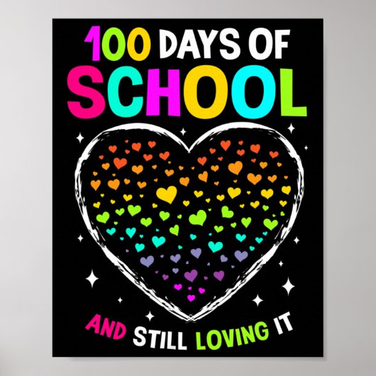 100 dagen schoolviering 100e dag van school B Poster (Voorkant)