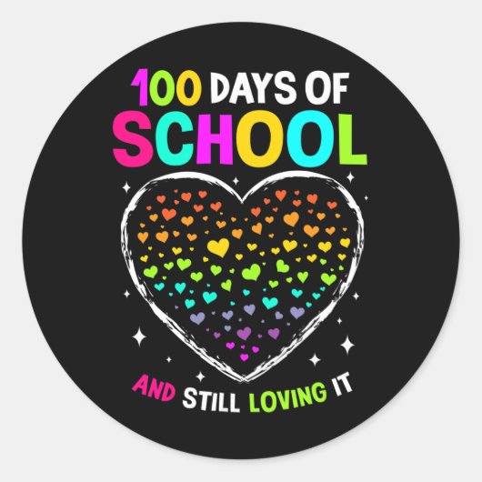 100 dagen schoolviering 100e dag van school B Ronde Sticker (Voorkant)