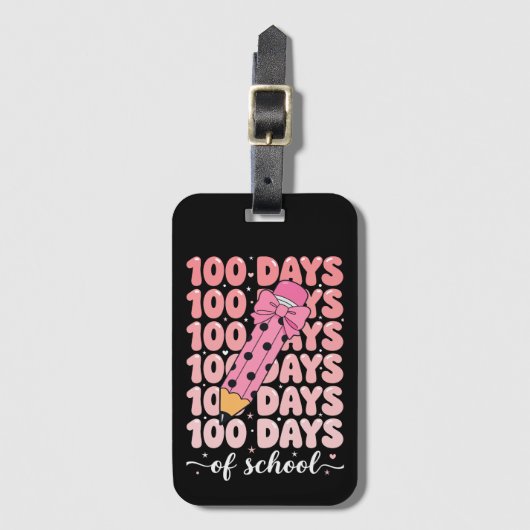 100 dagen schoolviering bagagelabel (Voorkant (verticaal))
