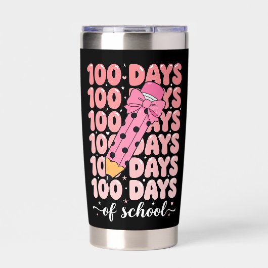 100 dagen schoolviering geïsoleerde drinkbeker (Voorkant)