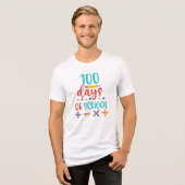 100 dagen schoolviering Tri-Blend shirt (Voorkant volledig)