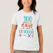 100 dagen schoolviering Tri-Blend shirt (Voorkant)