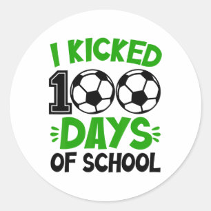 100 dagen schoolvoetbal 100e dag sport ronde sticker
