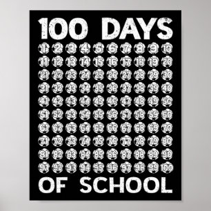 100 dagen schoolvoetbal 100ste dag van school jong poster