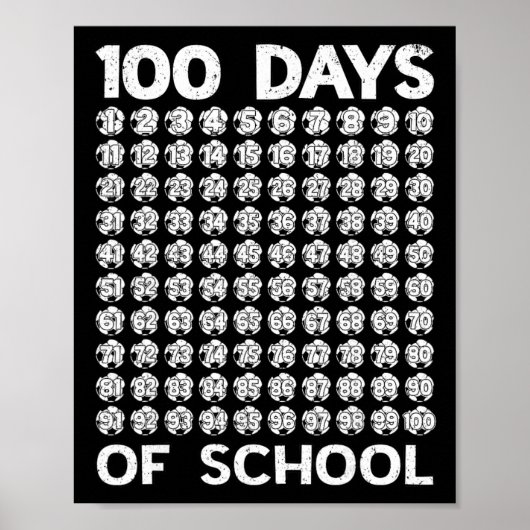 100 dagen schoolvoetbal 100ste dag van school jong poster (Voorkant)