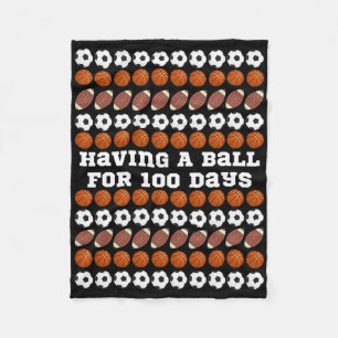 100 dagen schoolvoetbal basketbal Football Boys Fleece Deken