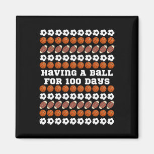 100 dagen schoolvoetbal basketbal Football Boys Magneet