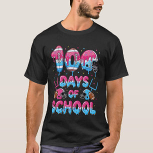 100 dagen schoolvoetbal donut druppelende leraar t-shirt