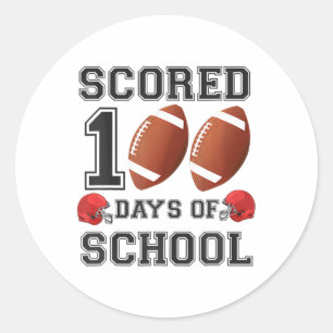 100 dagen schoolvoetbal Happy 100th Day Ronde Sticker