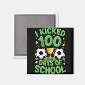 100 dagen schoolvoetbalillustratie magneet (Voorkant / Achterkant)