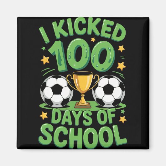 100 dagen schoolvoetbalillustratie magneet (Voorkant)
