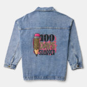 100 dagen Shapper Leopard Pencil Funny Cadeaus Denim Jacket (Achterkant)