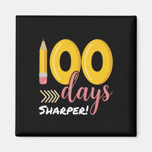 100 dagen Sharper 100e dag schoolleraar Kinderen Magneet (Voorkant)