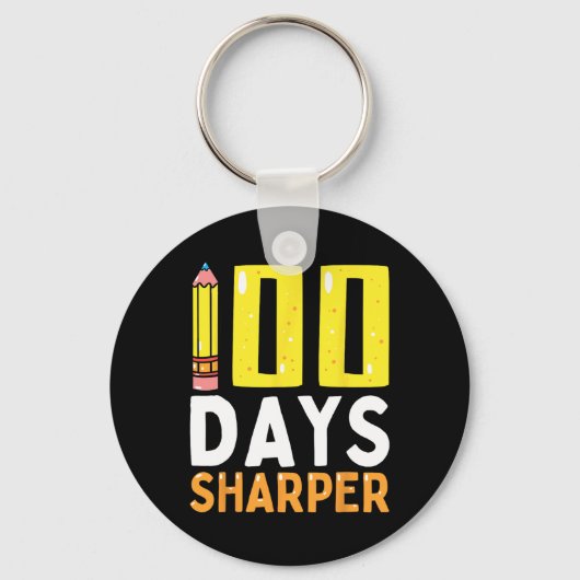 100 dagen Sharper 100e dag schoolleraar Kinderen Sleutelhanger (Voorkant)