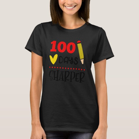 100 dagen Sharper 100e dag van de studie van leerk T-shirt (Voorkant)
