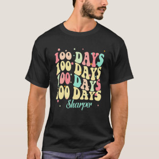 100 dagen Sharper Retro Groovy-leraren Kinder T-shirt