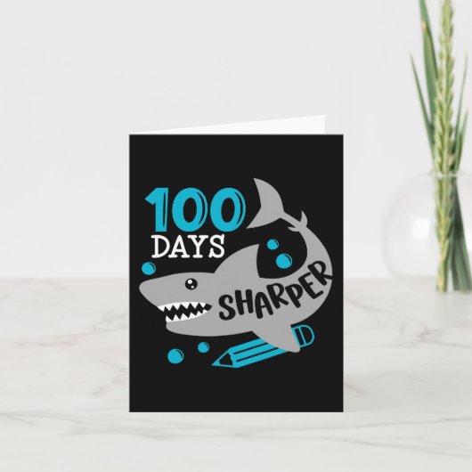 100 dagen Sharper Shark 100e dag van de school voo Kaart (Voorkant)