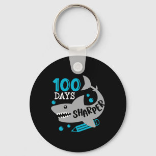 100 dagen Sharper Shark 100e dag van de school voo Sleutelhanger