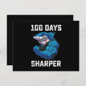 100 dagen Sharper Shark 100e dag van school Gym Briefkaart (Voorkant / Achterkant)
