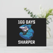 100 dagen Sharper Shark 100e dag van school Gym Kaart (Staand voorkant)