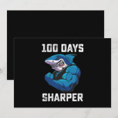 100 dagen Sharper Shark 100e dag van school Gym Kaart (Voorkant / Achterkant)