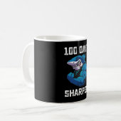 100 dagen Sharper Shark 100e dag van school Gym Koffiemok (Voorkant links)