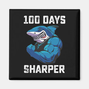 100 dagen Sharper Shark 100e dag van school Gym Magneet
