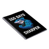 100 dagen Sharper Shark 100e dag van school Gym Notitieboek (Rechterzijde)