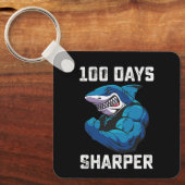 100 dagen Sharper Shark 100e dag van school Gym Sleutelhanger (Voorkant)
