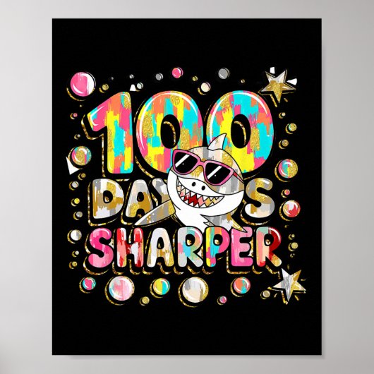 100 dagen Sharper Shark Brighter Smarter 100 dagen Poster (Voorkant)