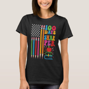 100 dagen Sharper Vlag leraar Fijne 100e dag S T-shirt