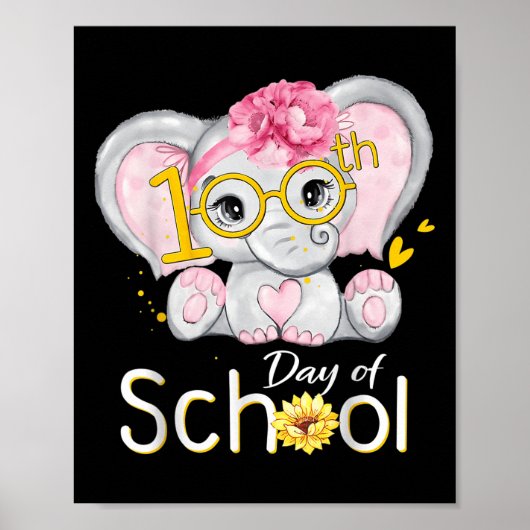 100 dagen Shirt olifant 100e dag Poster (Voorkant)