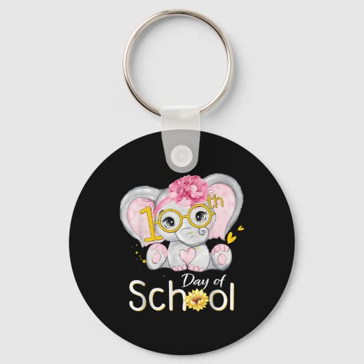100 dagen Shirt olifant 100e dag Sleutelhanger (Voorkant)