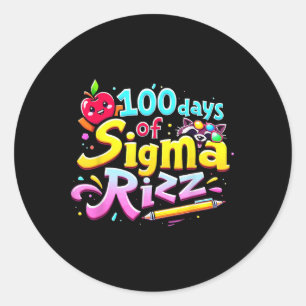 100 dagen Sigma Rizz 100ste dag van de Kinder scho Ronde Sticker