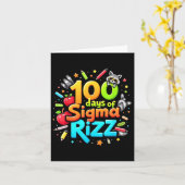 100 dagen Sigma Rizz Grappig 100ste schooldag Kaart (Gele Bloem)