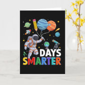 100 dagen slimme astronaut ruimte school kaart (Gele Bloem)