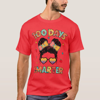 100 dagen slimme meisjes rommelige knot haar 100st t-shirt