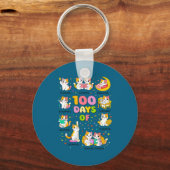 100 dagen slimme school cute katten kitten sleutelhanger (Voorkant)