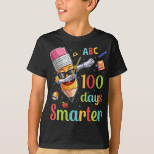 100 dagen slimmer 100 dagen schoolbankpotlood t-shirt