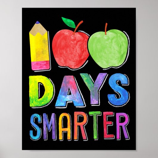 100 dagen slimmer 100e dag leraar schoolvrouwen poster (Voorkant)
