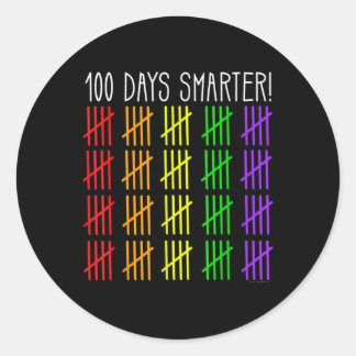 100 dagen slimmer 100e dag schoolonderbreking ronde sticker