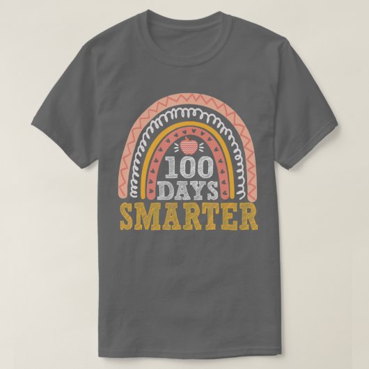 100 dagen slimmer 100e dag schoolregenboog 1 t-shirt (Design voorkant)