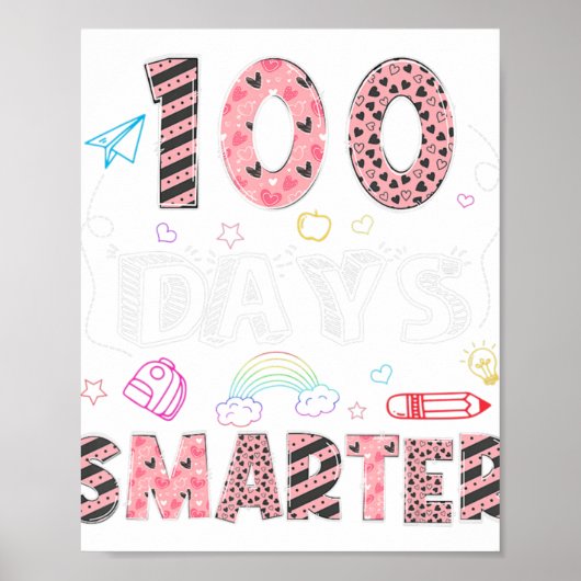100 dagen slimmer 100e dag Valentijns op school Poster (Voorkant)
