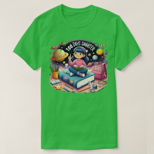 100 dagen slimmer 100e dag van de Astronaut-school T-shirt (Design voorkant)