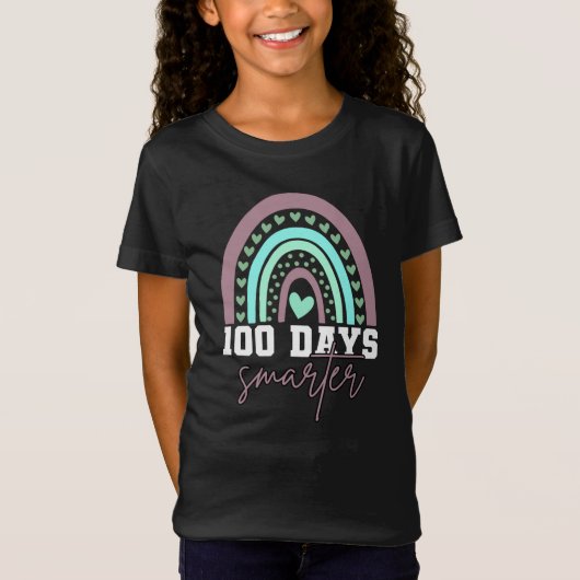 100 dagen slimmer 100e dag van de schoolbevlieging t-shirt (Voorkant)