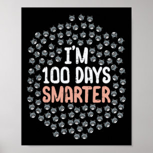 100 dagen slimmer 100e dag van school kitten kat poster