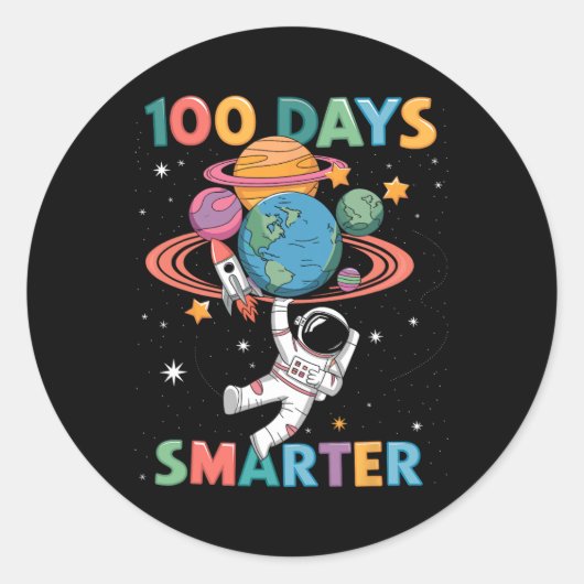 100 dagen slimmer 100ste dag van de Kinder Astrona Ronde Sticker (Voorkant)