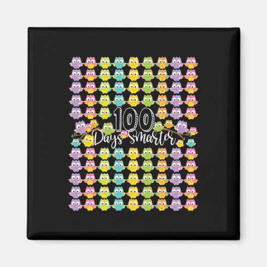 100 dagen slimmer - 100ste dag van de school uil K Magneet (Voorkant)